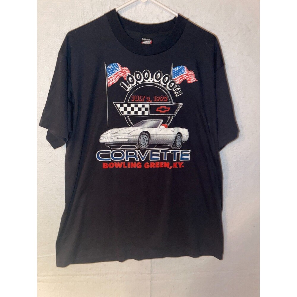 VTG 90s Chevrolet Corvette Shirt Sz XL Single Stitch 1992 USA 1000000th KY